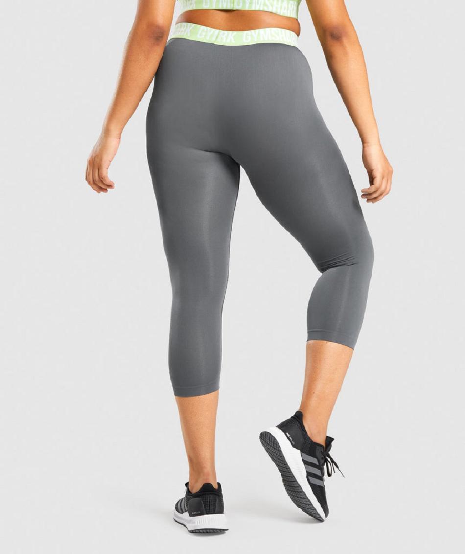 Leggins Gymshark Fit Seamless Cropped Mujer Gris | CO 2913JPQ